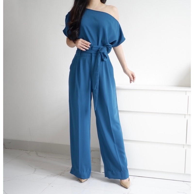 Verda Top Lisa Pants Set Blue New Ready Ladymiuku