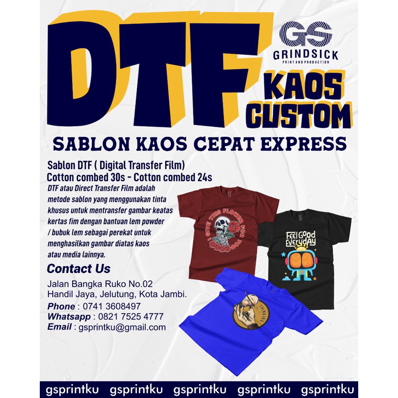 Kaos Custom Satuan DTF