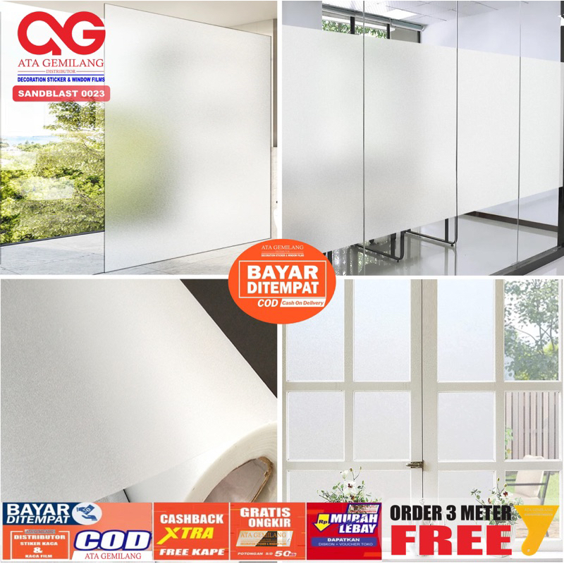 Stiker kaca Buram Sanblast Kaca Stiker Kamar Mandi/Stiker Kaca Jendela Rumah Polos buram sundblast K
