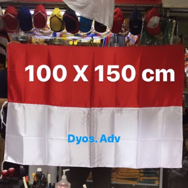 Bendera merah putih bahan satin 100x150 cm