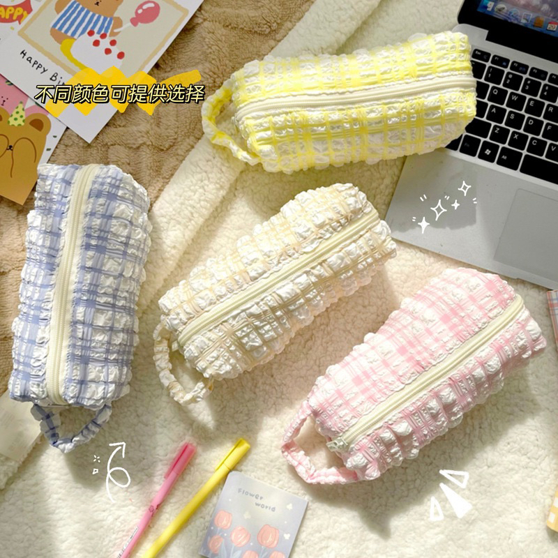 Charly Makeup Pouch / Fluffy Pencil Case / Kotak Pensil Aesthetic / Kotak Pensil Viral / Korean Style Pencil Case / Skincare Pouch