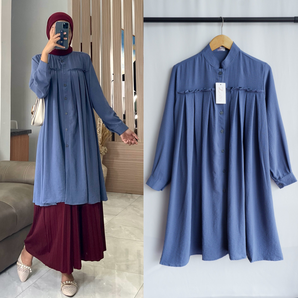 ASYIFA tunik by ZALFA OUTFIT / tunik crincle polos