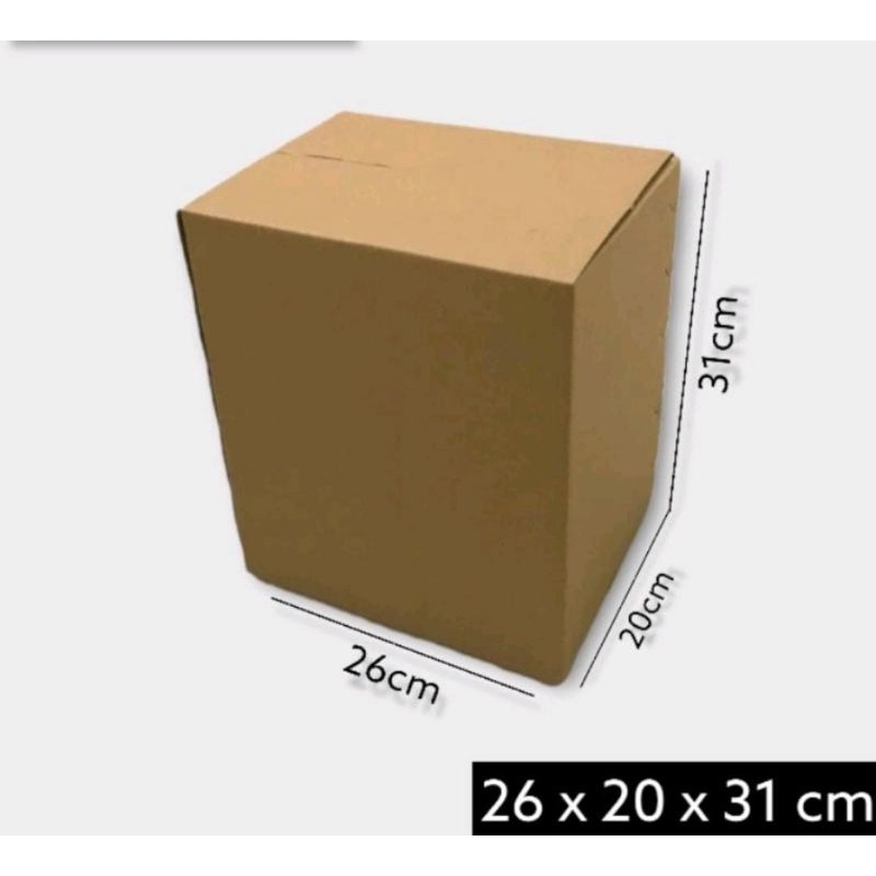 

Kardus box Ukuran 26x20x31 cm Single wall polos