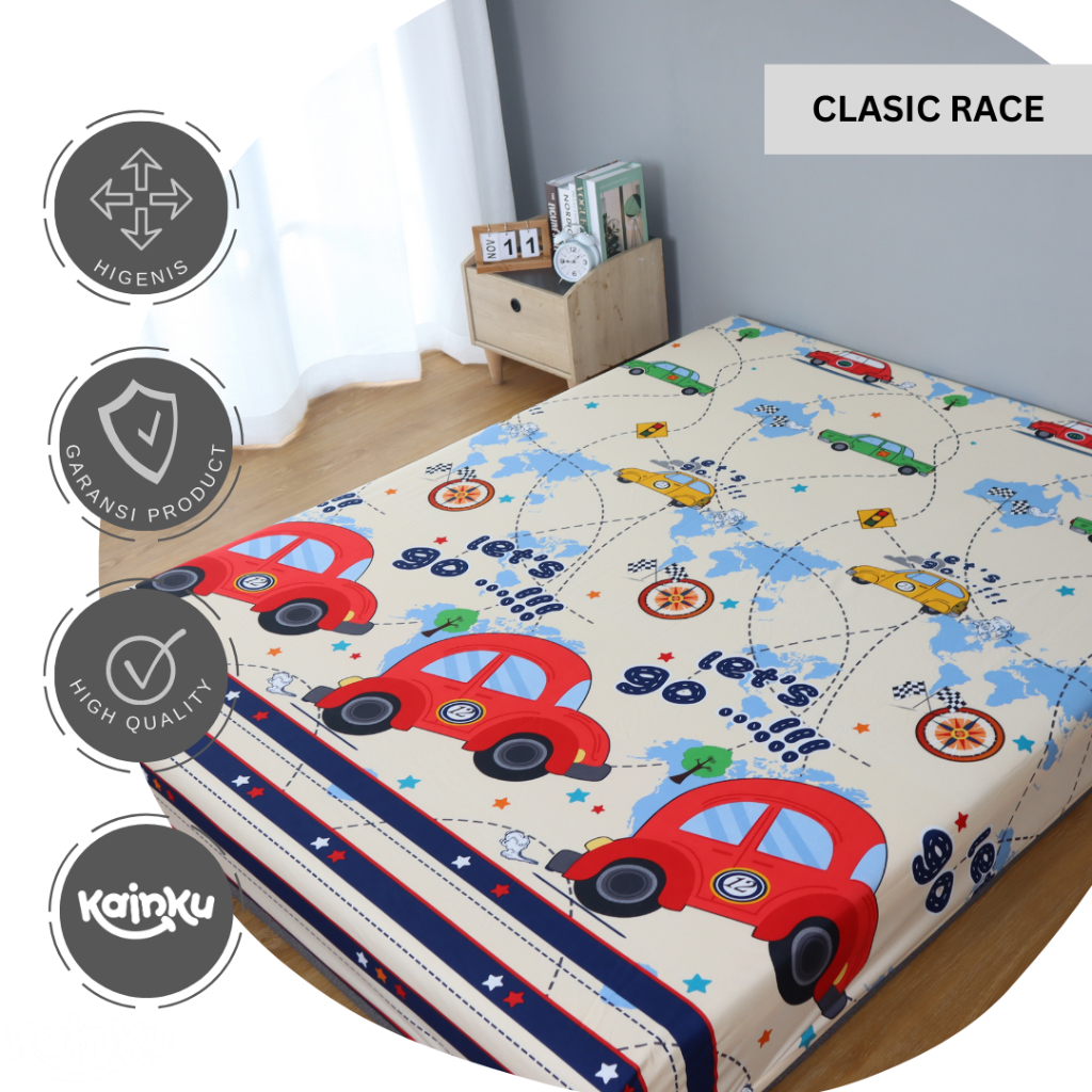 Sprei Waterproof Anak Cowok GALAXY CAR DINO ROKET PAUS Anti Ompol ukuran 180x200 160 140 120 90 WP