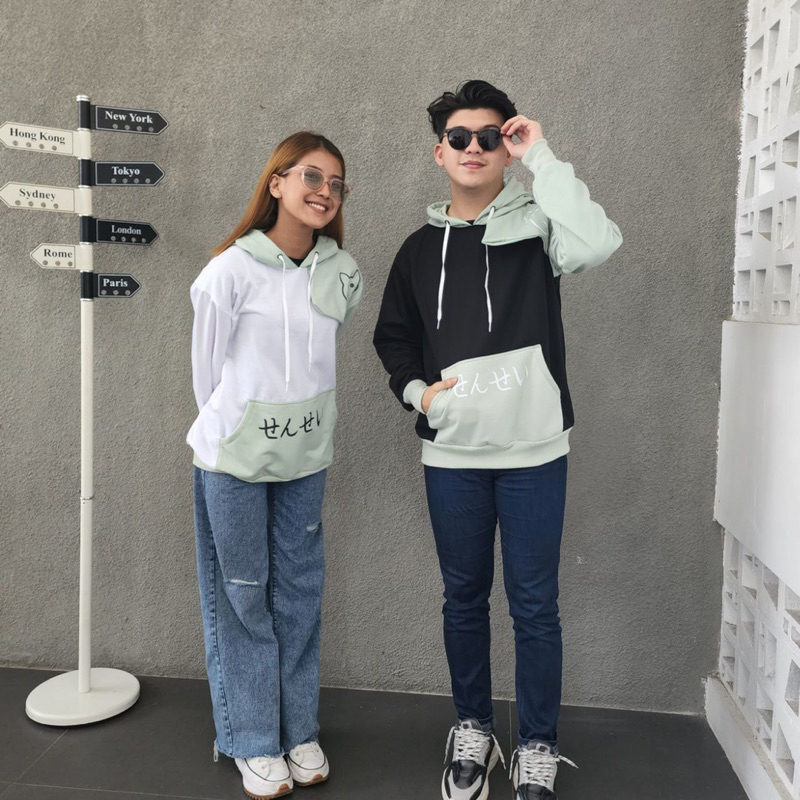 Sweater wanita pria COMBIE CAT HOODIE