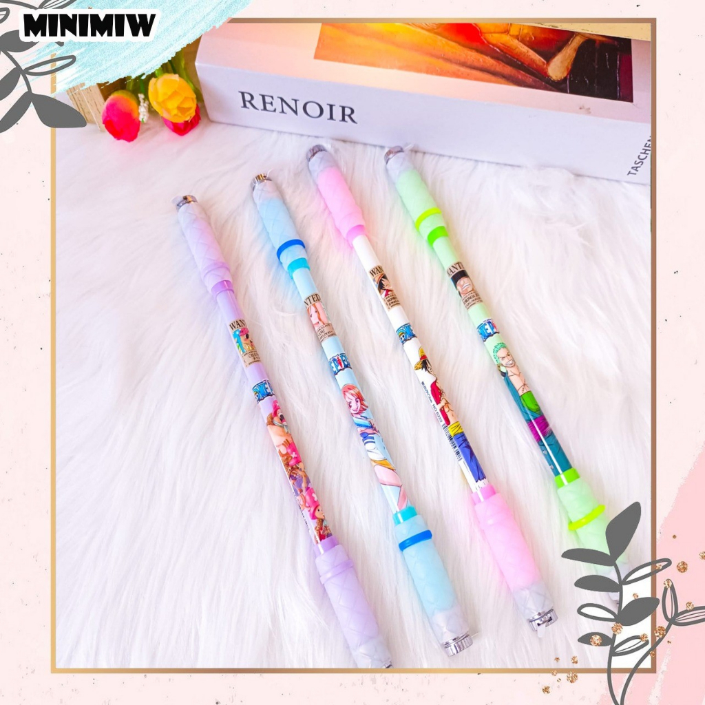 

PULPEN PUTAR MAGNET LED LAMPU MOTIF ONE PIECE BOLPEN KARAKTER ANIME UNIIK PENA MURAH ALAT TULIS KANTOR