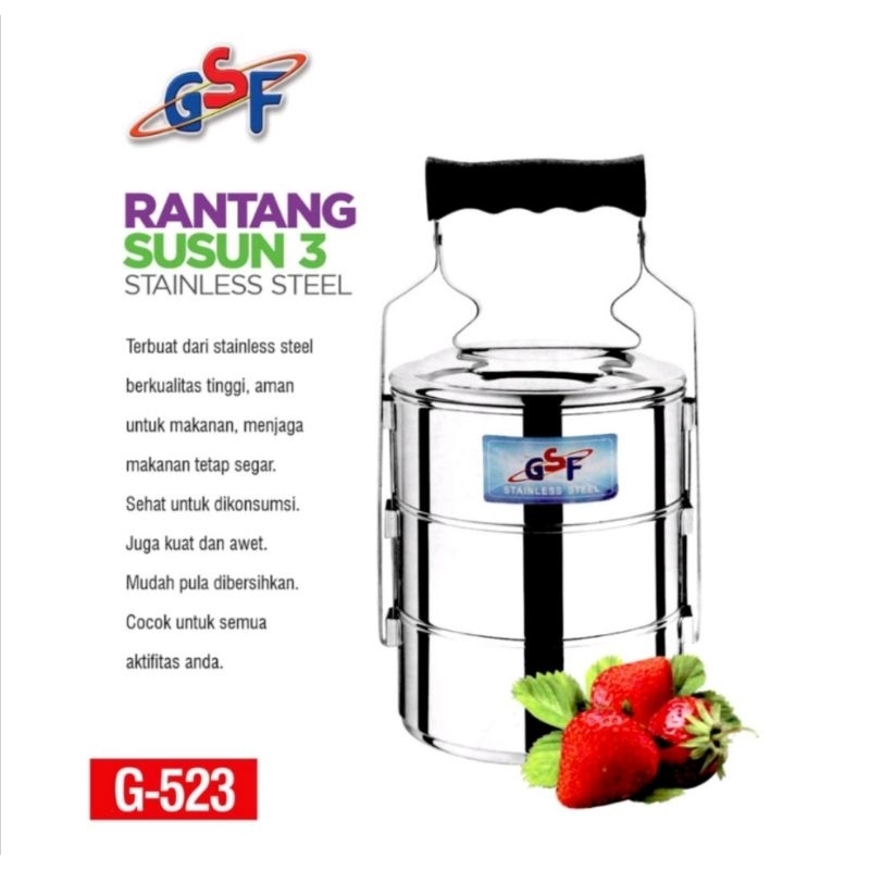 Rantang Stainless Steel Food Grade 3 susun