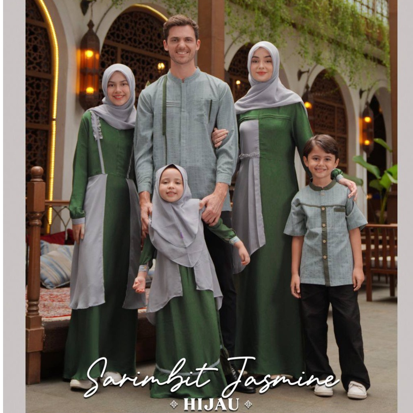 Sarimbit Keluarga Gamis Baju Couple Kapel Keluarga Fashion Muslim Cople pasangan Baju Gamis wanita dewasa Ibu Ayah Anak Terbaru 2022