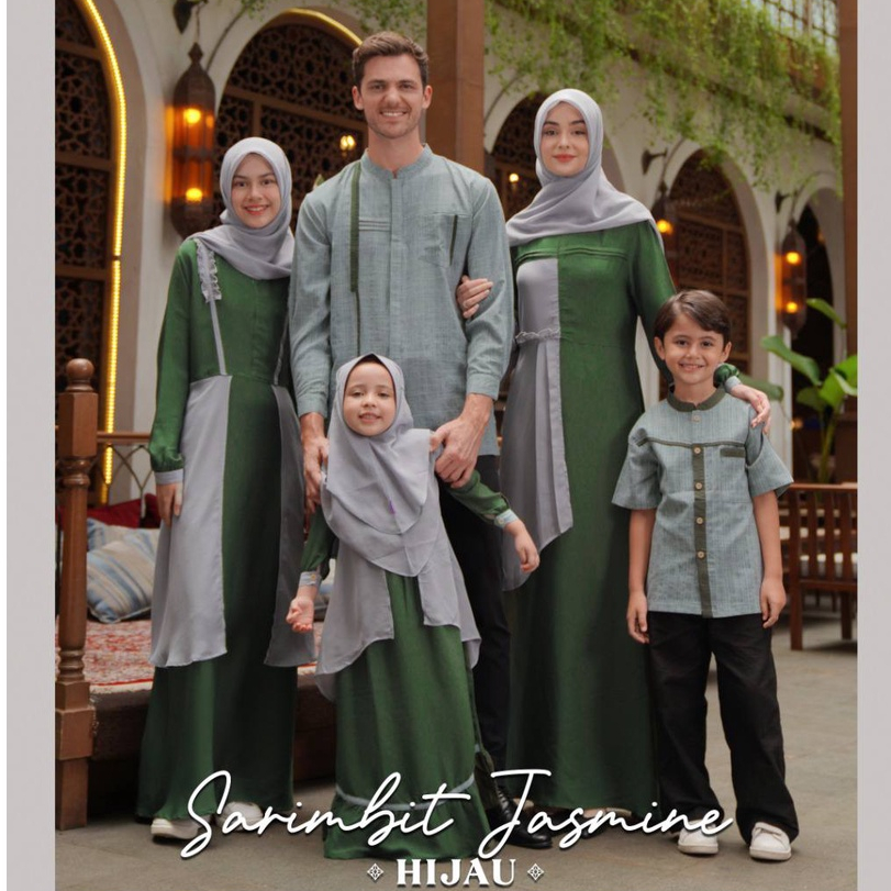 Sarimbit Keluarga Gamis Baju Couple Kapel Keluarga Fashion Muslim Cople pasangan Baju Gamis wanita d