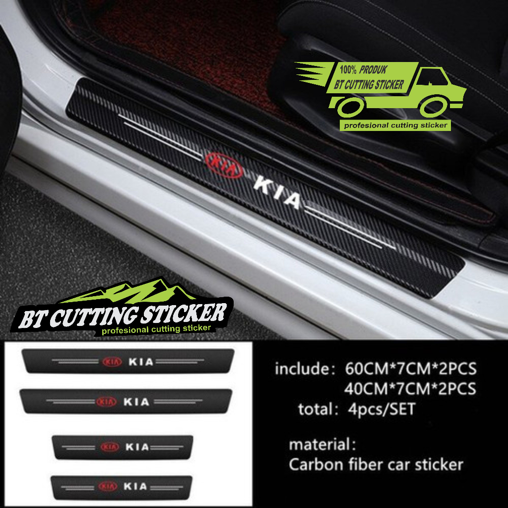4 PECS STICKER CARBON 3D STICKER KIA STICKER MOBIL KIA CARBON 3D KIA