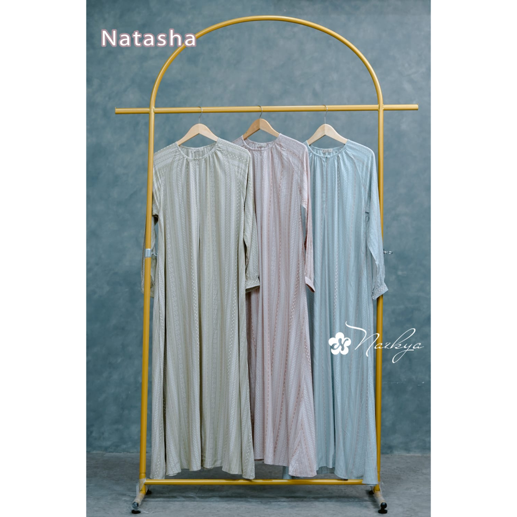 NATASHA NAZKYA GAMIS SET KHIMAR RAYON VISCOS PREMIUM DAILY VINTAGE HANGOUT OOTD WANITA MASA KINI