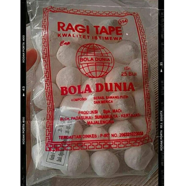 

RAGI TAPE KETAN MANIS BOLA DUNIA Isi 25 [ 100 gr ] - RAGI