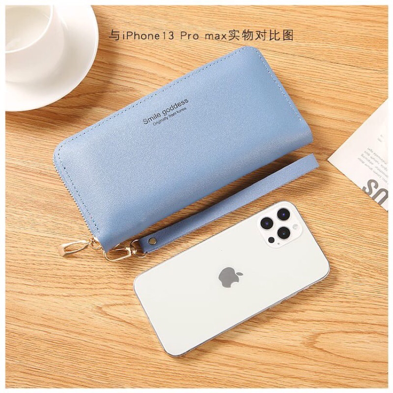 FAVORIT DOMPET PANJANG WANITA DOMPET KARTU PANJANG DENGAN TALI DOMPET DOMPET PANJANG IMPORT POLOS