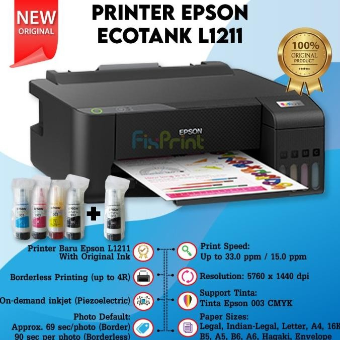 Printer Epson L 1211 / epson L1211 New, Pengganti Epson L1210 RESMI