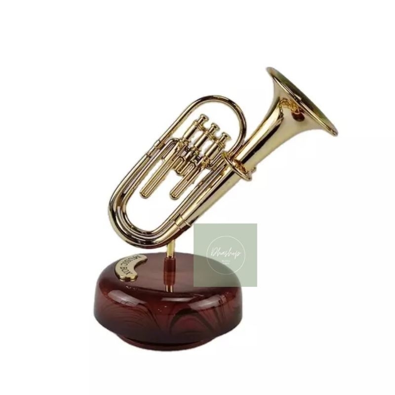 Rotating Musical Box - Music Box Kotak Model Horn Saxophone Trumpet