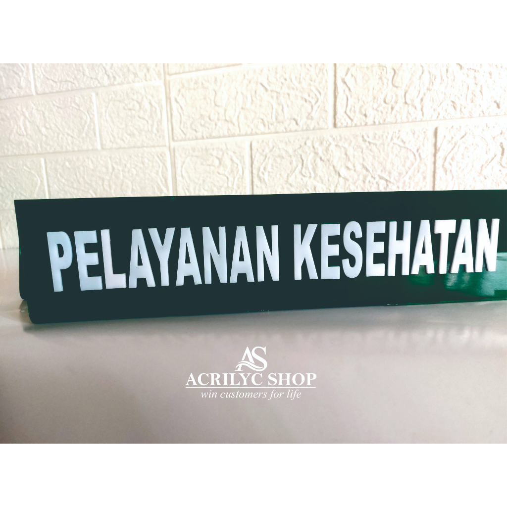 

Papan Nama Meja bahan Acrilyc Elegan huruf timbul