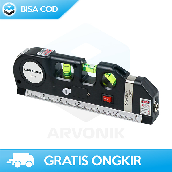 ALAT UKUR LASER LEVELING TAFFWARE PENGGARIS VERTIKAL HORIZONTAL 250CM