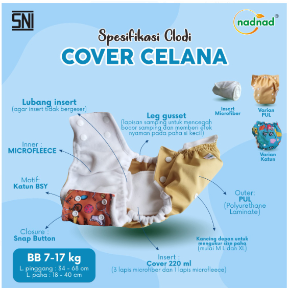 Paket Hemat Isi 3 Pcs Clodi Cover Nadnad By Sakina Popok Kain popok cuci ulang