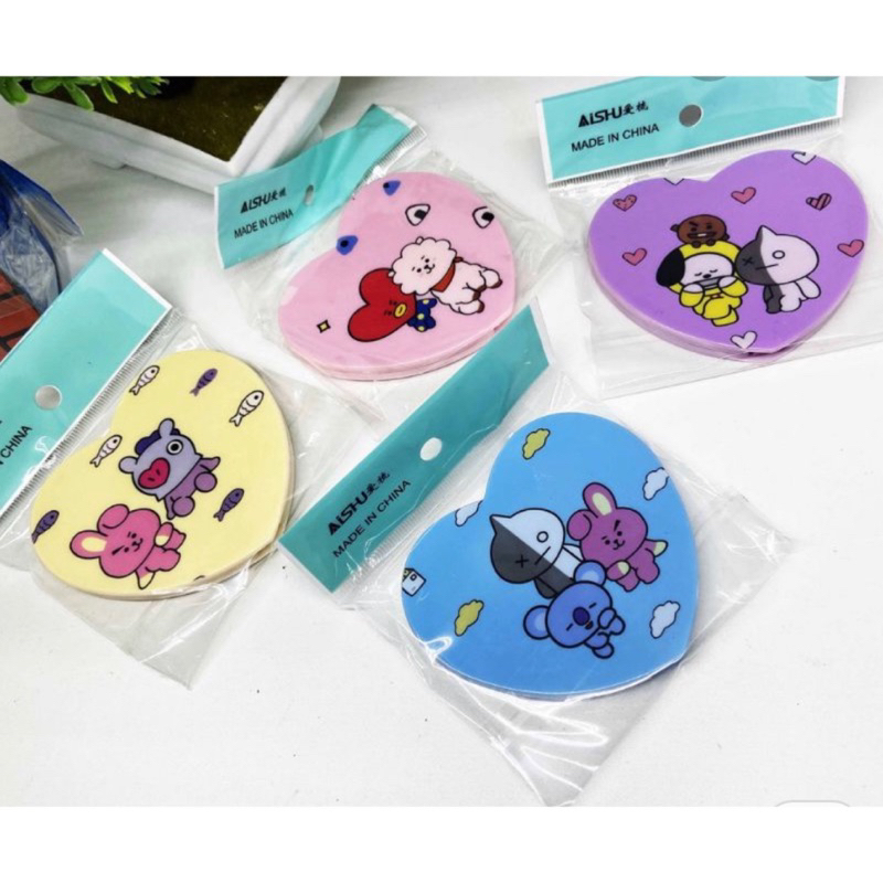 cermin + sisir bentuk beruang bear love bt21 kaca cermin mini kecil import