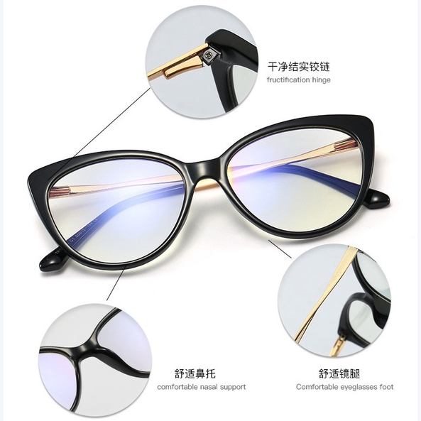 Rowling (Ka-258) Kacamata Cat Eye Terbaru  Anti-Radiasi Blue Light Wanita/Pria Import Kacamata Fashion