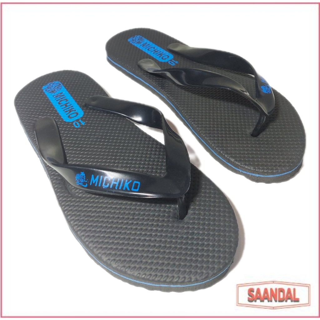 Sandal Jepit Hitam Michiko Pria Wanita Anak Anti Licin