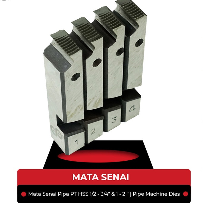 Mata Senai Pipa PT HSS 1/2 - 3/4&quot; &amp; 1 - 2 &quot; | Pipe Machine Dies