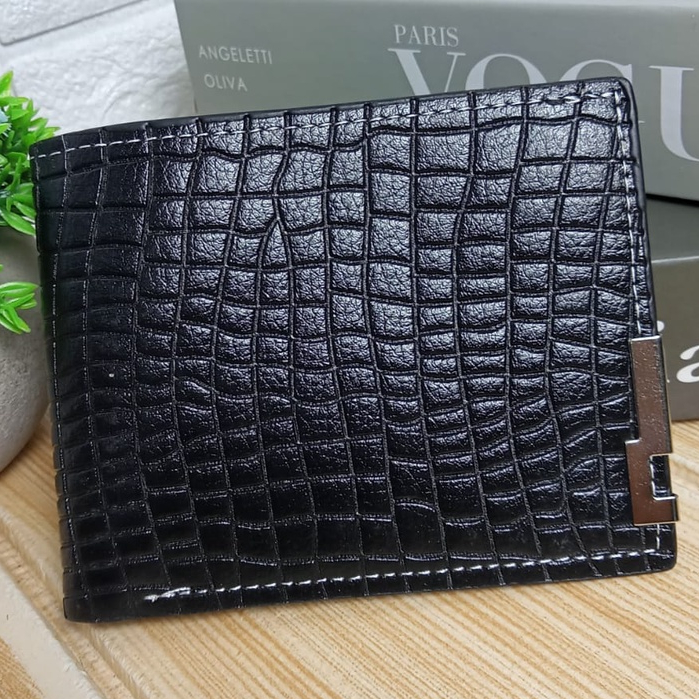 AND / COD / Dompet Pria Import Dompet Lipat Pria Motif Polos Murah Dompet Cowok Model Lipat Dompet Laki - Laki Kulit PU D93