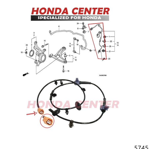 sensor kabel abs depan belakang kiri kanan jazz gd3 city gd8 2003 2004 2005 2006 2007 2008