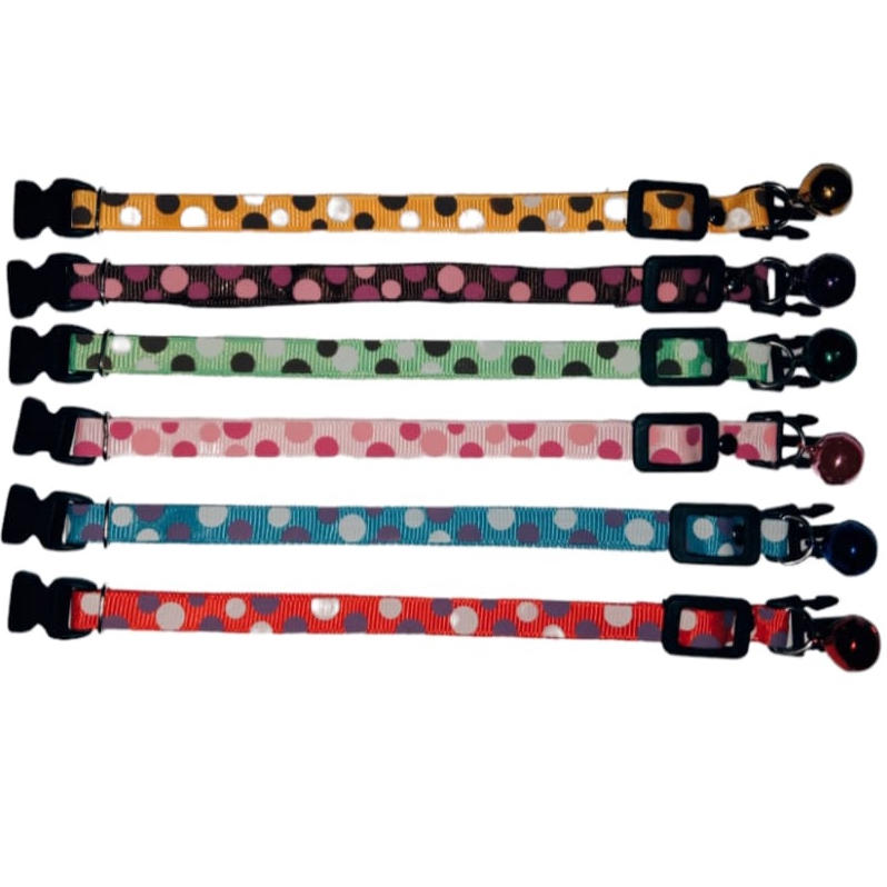 Kalung motif POLKADOT BESAR lonceng 14mm kalung kucing anjing