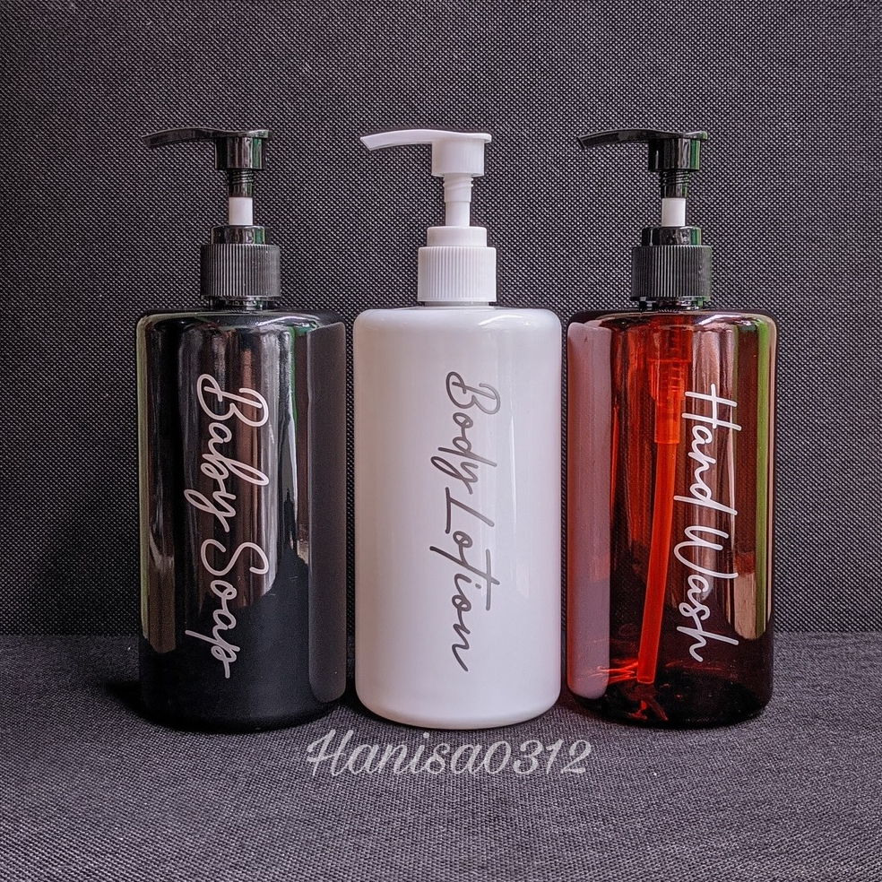 Botol Pump 500ml Aesthetic Pump Lotion Silver Tempat Sabun Cair