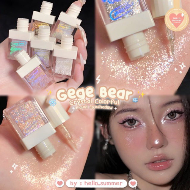 GEGE BEAR Crystal Dazzling Colorfull Glitter Korean Liquid Eyeshadow Eye Makeup 4gr