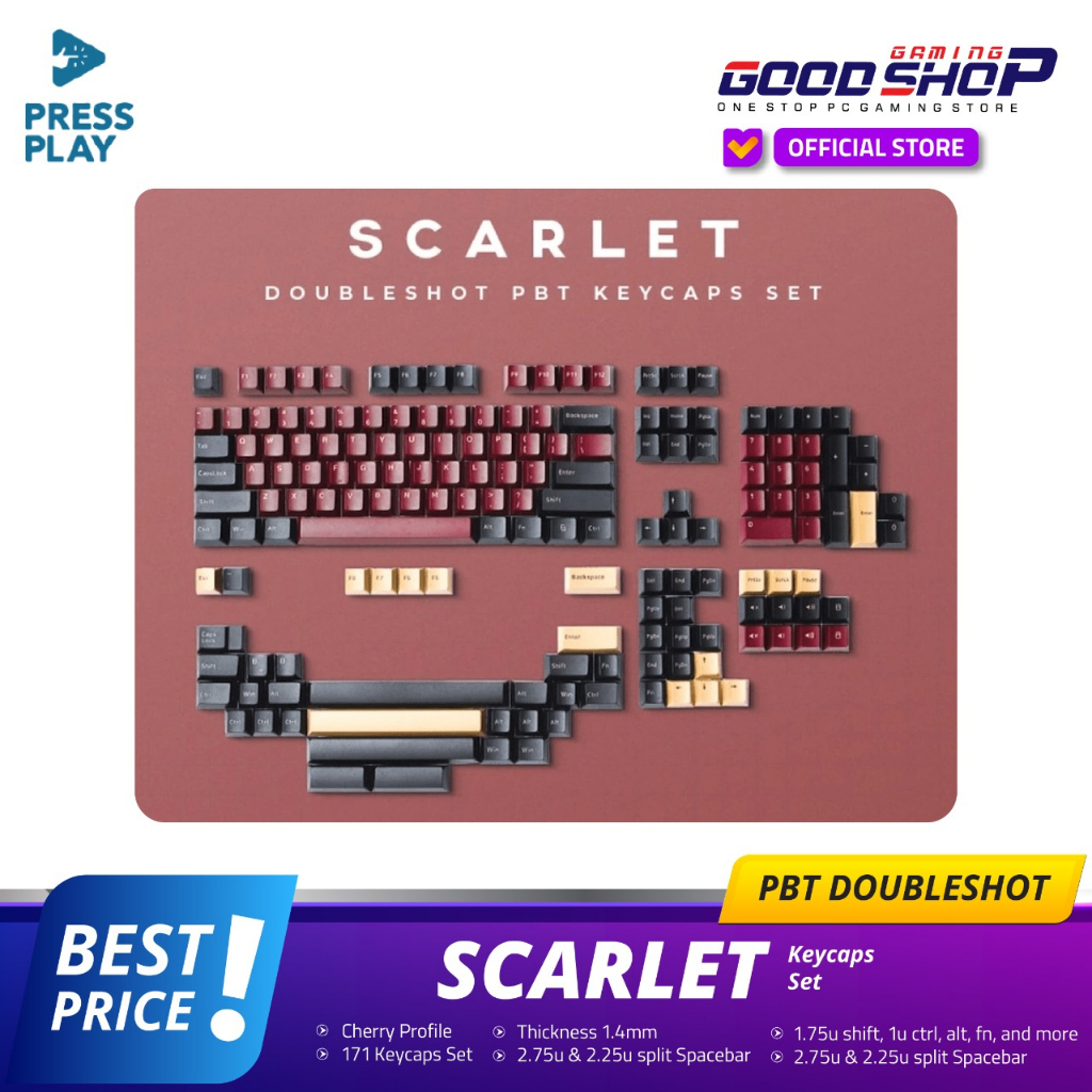 SCARLET PBT Doubleshot Keycaps Keycap Set