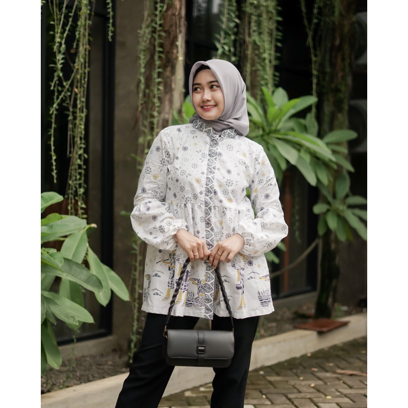 Atasan Blus Batik Remaja Motif Terviral Best Kain Katun - Motif Mbok Jamu