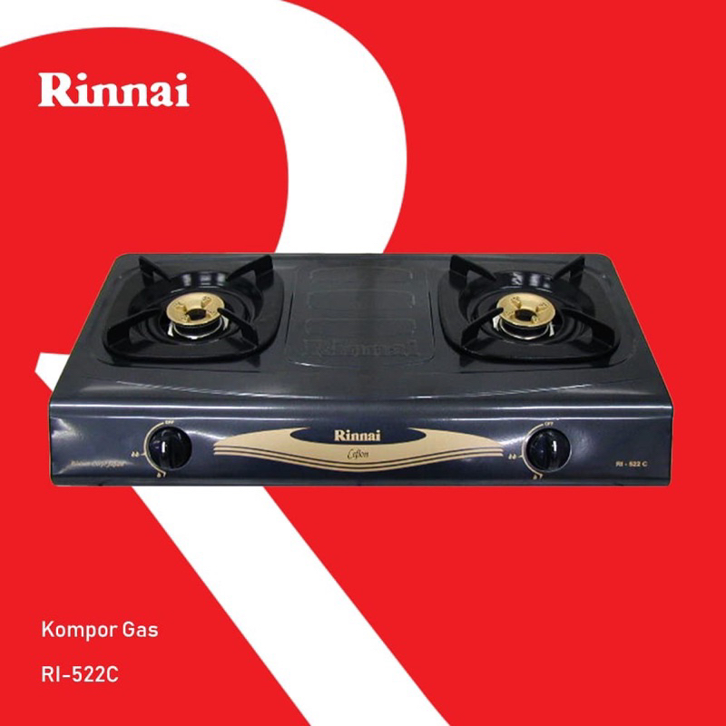 KOMPOR GAS RINNAI 2 TUNGKU RI-522C TEFLON
