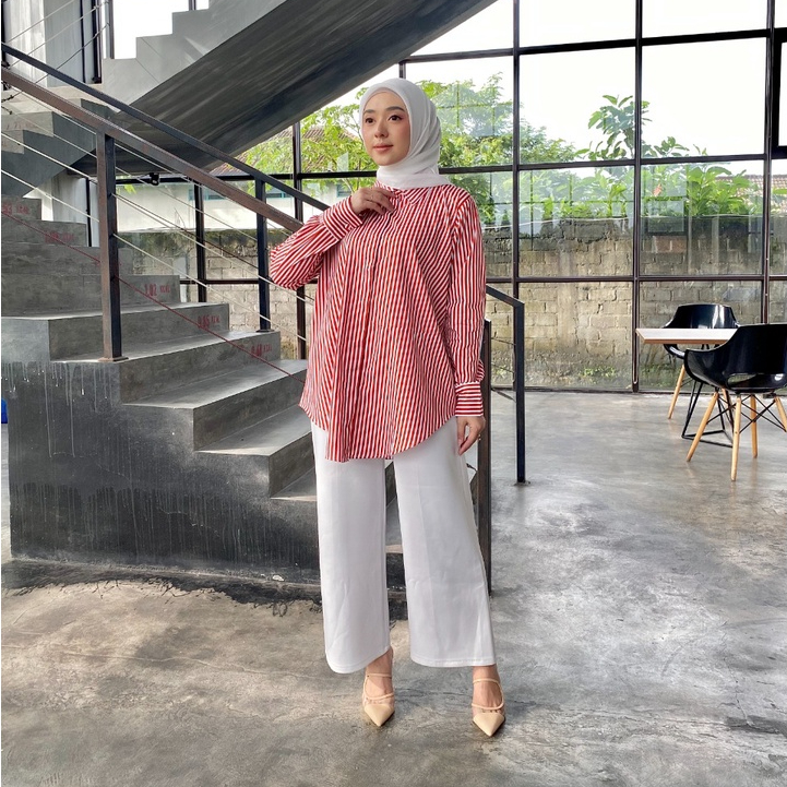 Radwah - Basic Poppy Top Stripe - Atasan Wanita