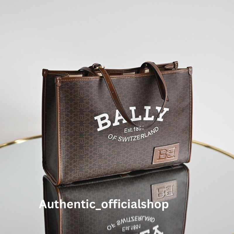 Bally Calie Canvas ToteBag Leather In brown Original