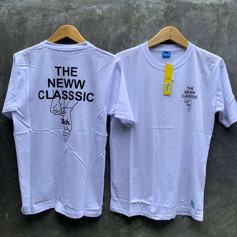 kaos Baju Distro Pria Wanita Sch White Putih