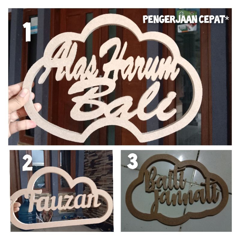 HURUF AWAN/HURUF KAYU CUSTOM/UKIRAN NAMA KAYU CUSTOM/WALLDEKOR NAMA KAYU CUSTOM