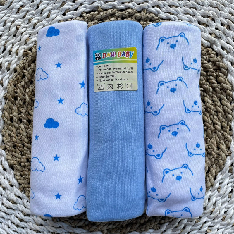 PROMO 7.7 3 PCS Bedong Bayi Pernel Bayi Alas Ompol Bayi Alas Tidur Bayi Selimut Bayi Pernel Warna DNW BABY