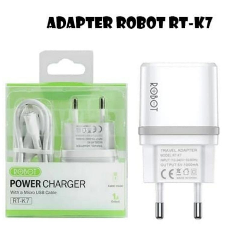 TRAVEL CHARGER ROBOT RT-K7 USB MICRO CHARGER CASAN ROBOT RT-K7