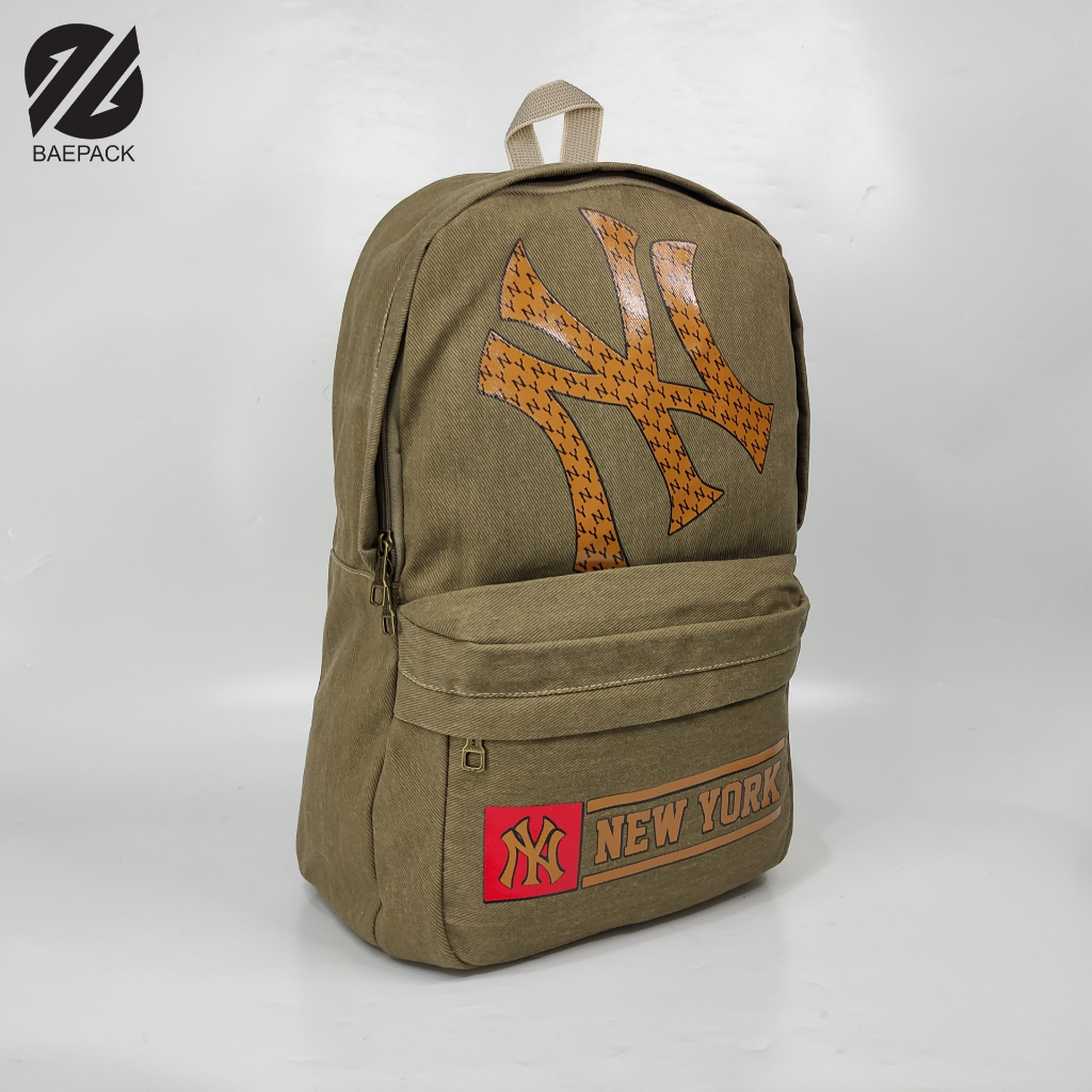 Tas Ransel Pria Dewasa Premium New York Khaki Original Baepack / Tas Backpack Cowok / Tas Punggung / Tas Sekolah / Tas Kanvasa