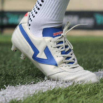 SEPATU BOLA SEVSPO MAESTRO LEATHER ( LEA ) WHITE BLUE DAN RED WHITE 100% ORIGINAL KULIT KANGGURU