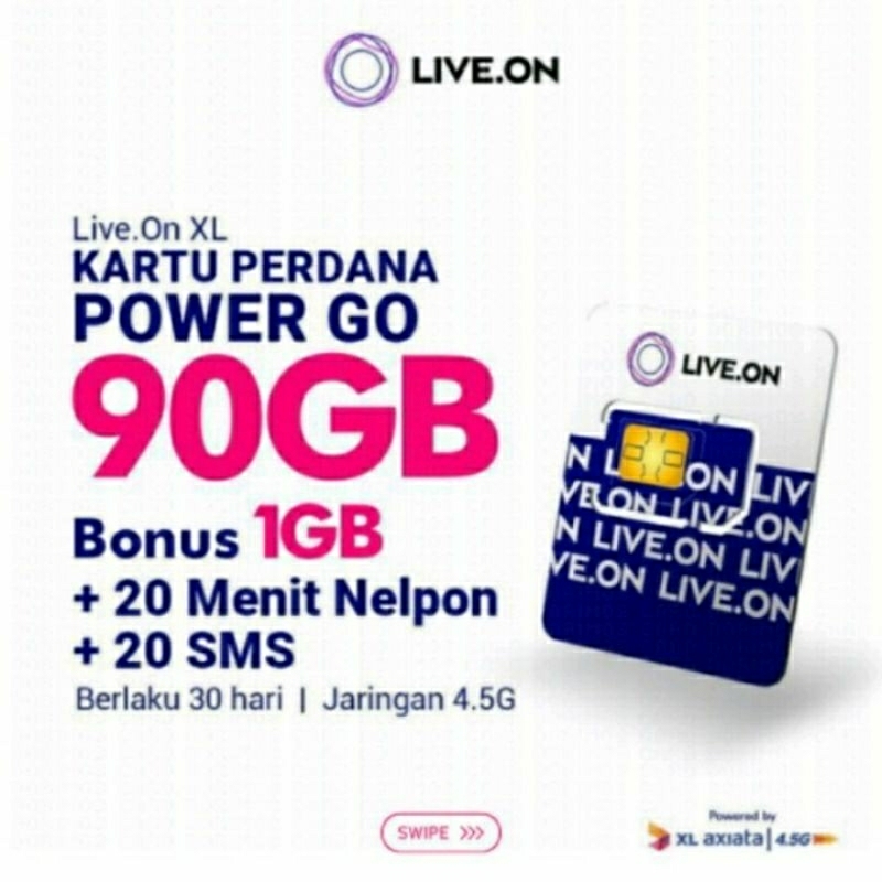 Live On 90GB Kartu Perdana XL(40GB Utama+50GB Streaming)