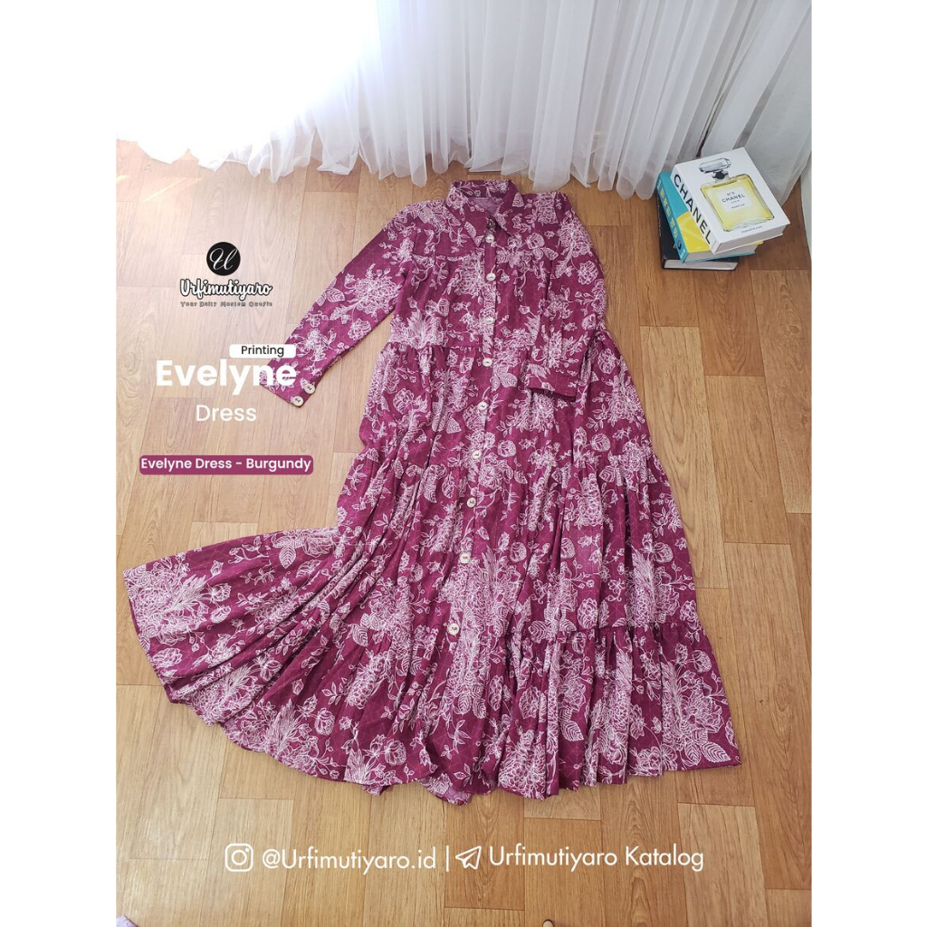 EVELYNE DRESS SET PASHMINA/DRESS ONLY