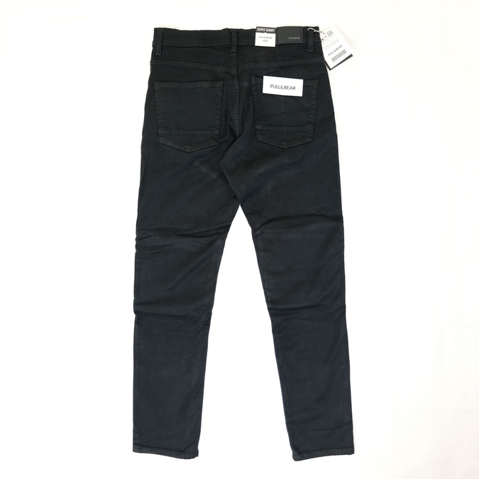 SKINNY JEANS BIKERS PATCH FULL BLACK PRIA PULL&amp;BEAR SOFT JEANS