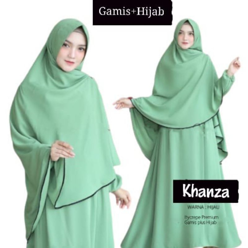 Baju Gamis Dress Pesta Kondangan Muslim Syari Busui Polos Wanita Ukuran  S M L XL XXL JUMBO KHANZA P