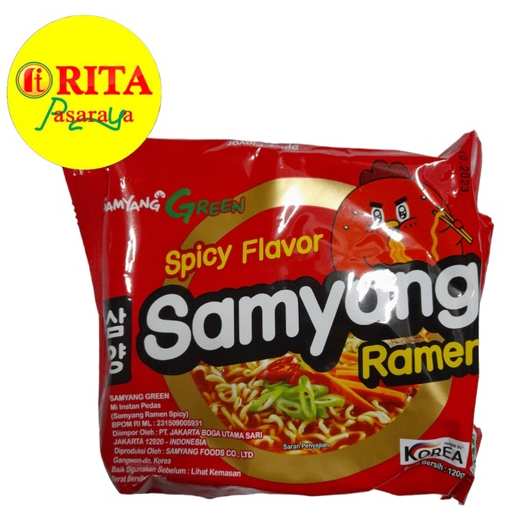 

SAMYANG GREEN MIE RAMEN SPICY FLAVOR 120GR (HALAL)