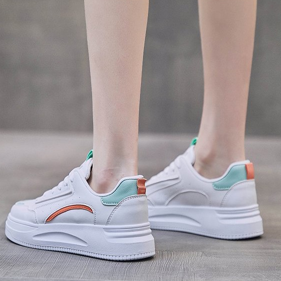 Sepatu Sneakers Wanita Tali Fashion Korea Style Shoes Casual Sepatu Cewek Kulit Sintetis  Free Box Satu7an SPT-23