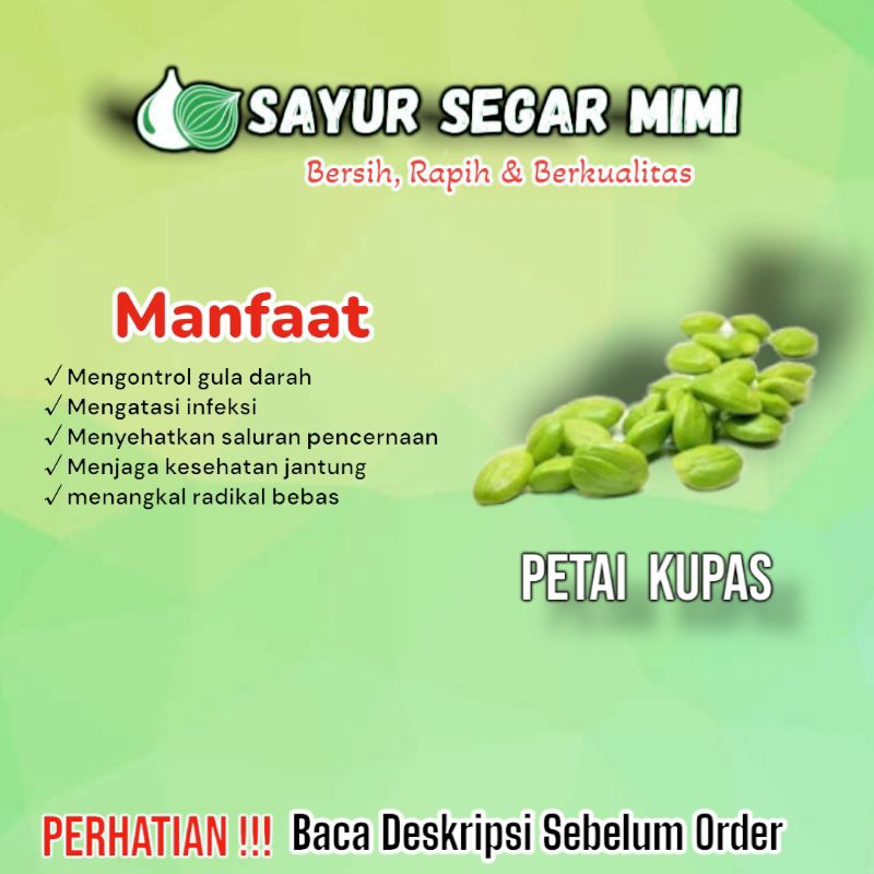Pete Kupas / Petai Kupas - Sayur Segar Mimi