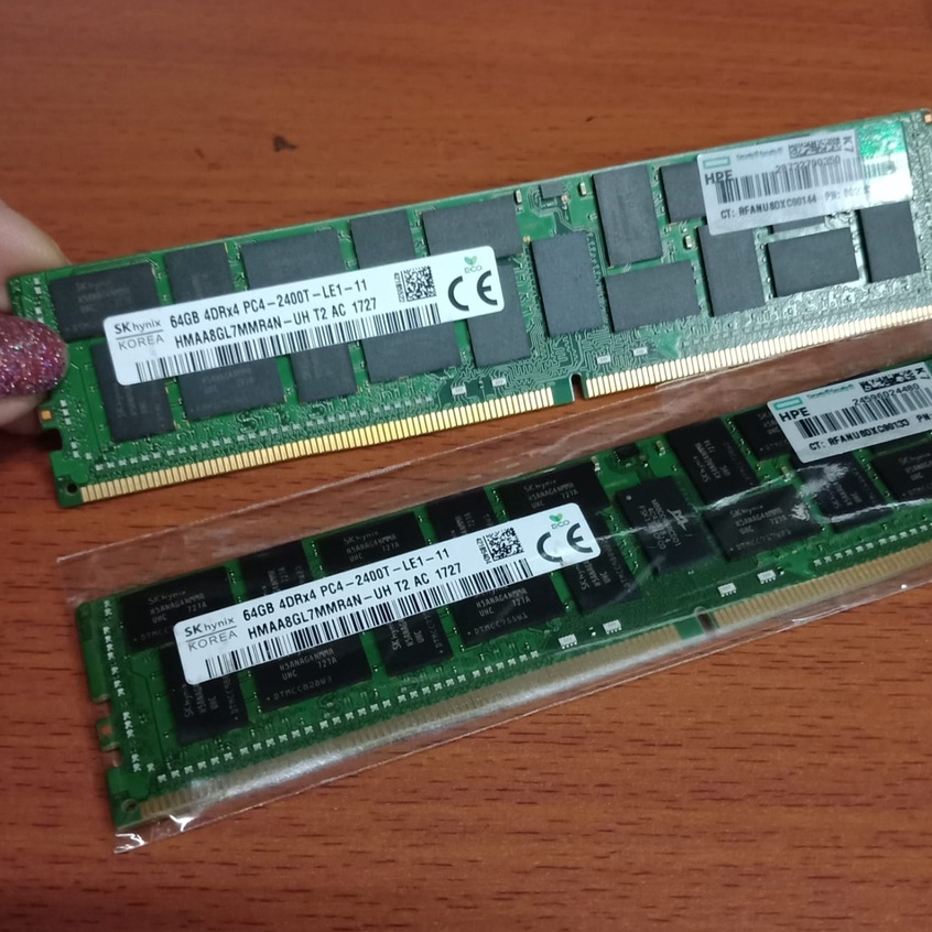 Memory ram server 64Gb 4DRx4 PC4-2400T ECC REG/RDIMM XEON SERVER BERGARANSI LIKE NEW